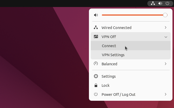 vpn aanzetten ubuntu