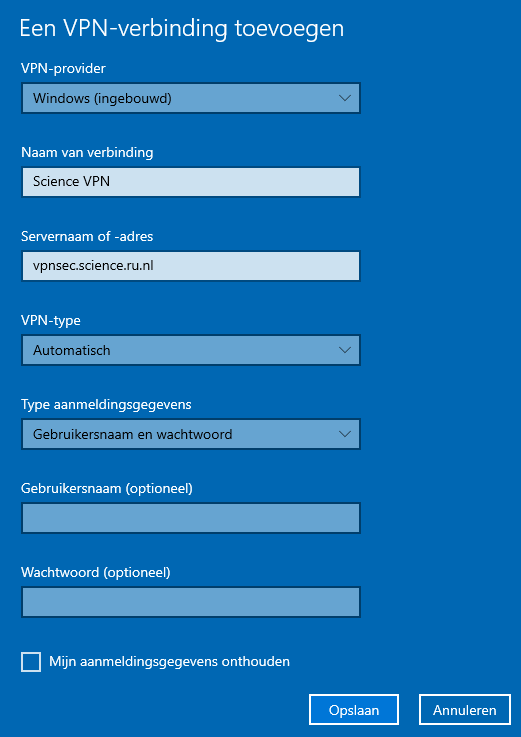 Windows 10 vpnsec configuration screenshot