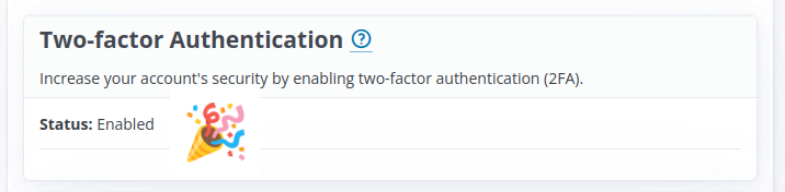 Two-factor validated screenshot